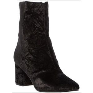Via Spiga Fletcher Black Crushed Velvet Booties